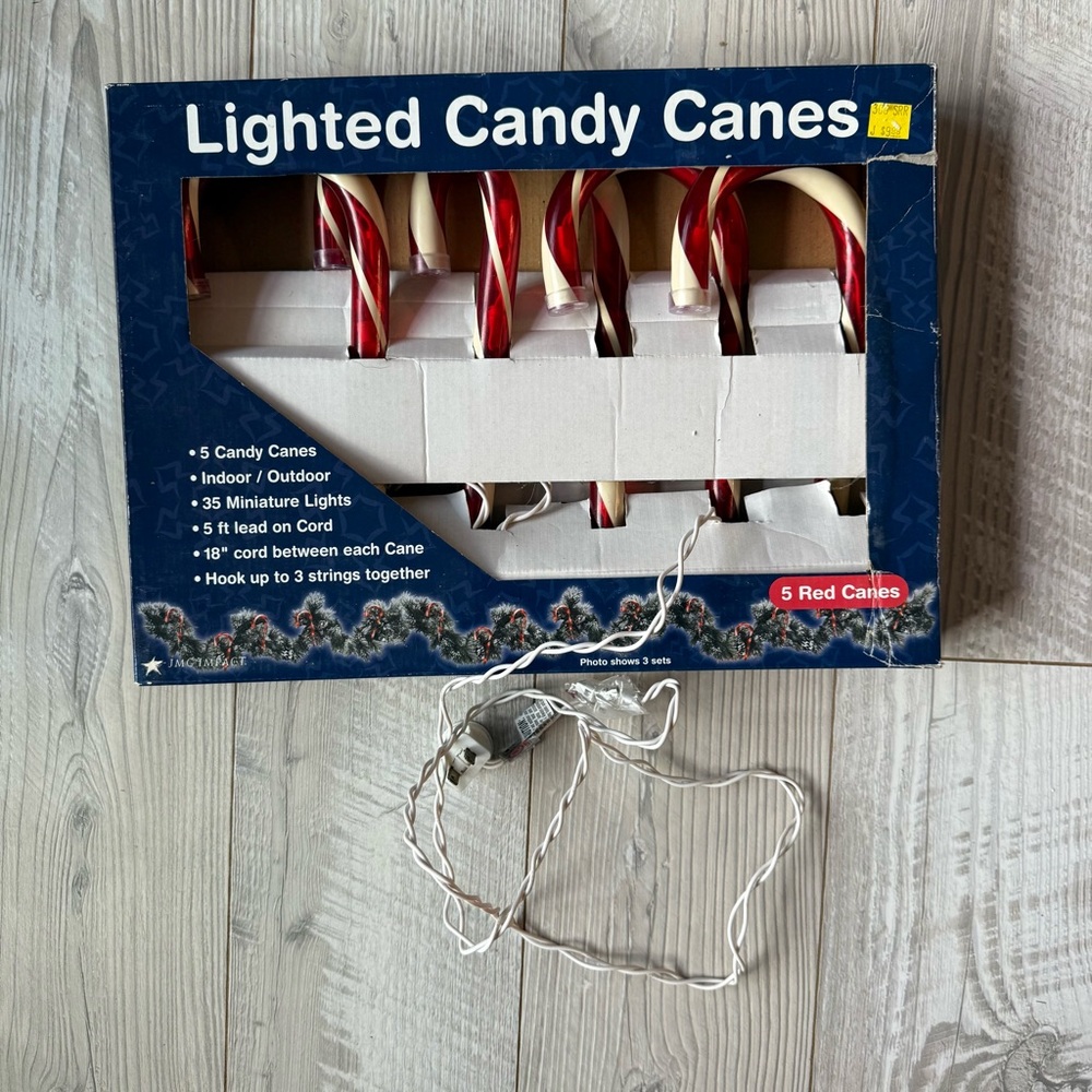 Lighted Candy Canes with Red and White Stripes